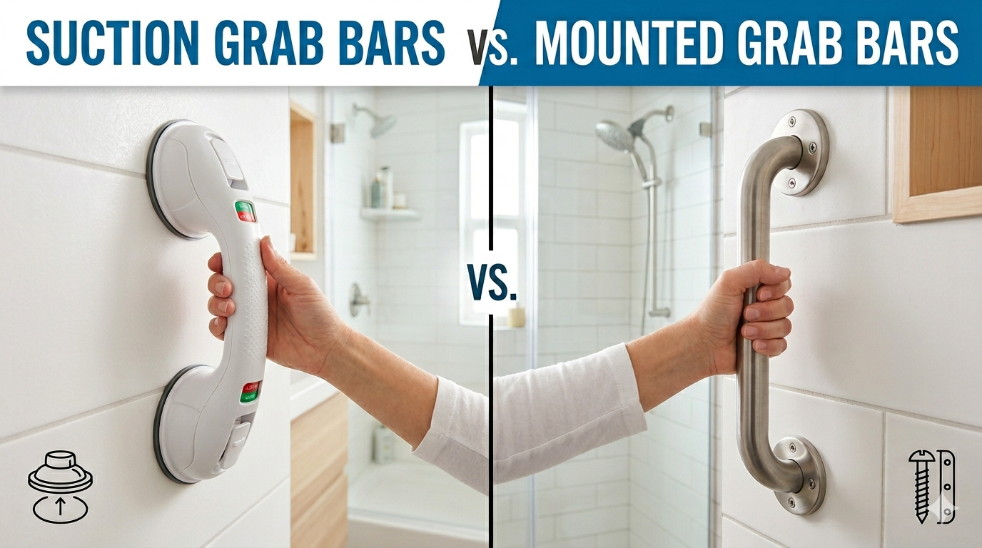 Suction Grab Bars vs Mounted Grab Bars 