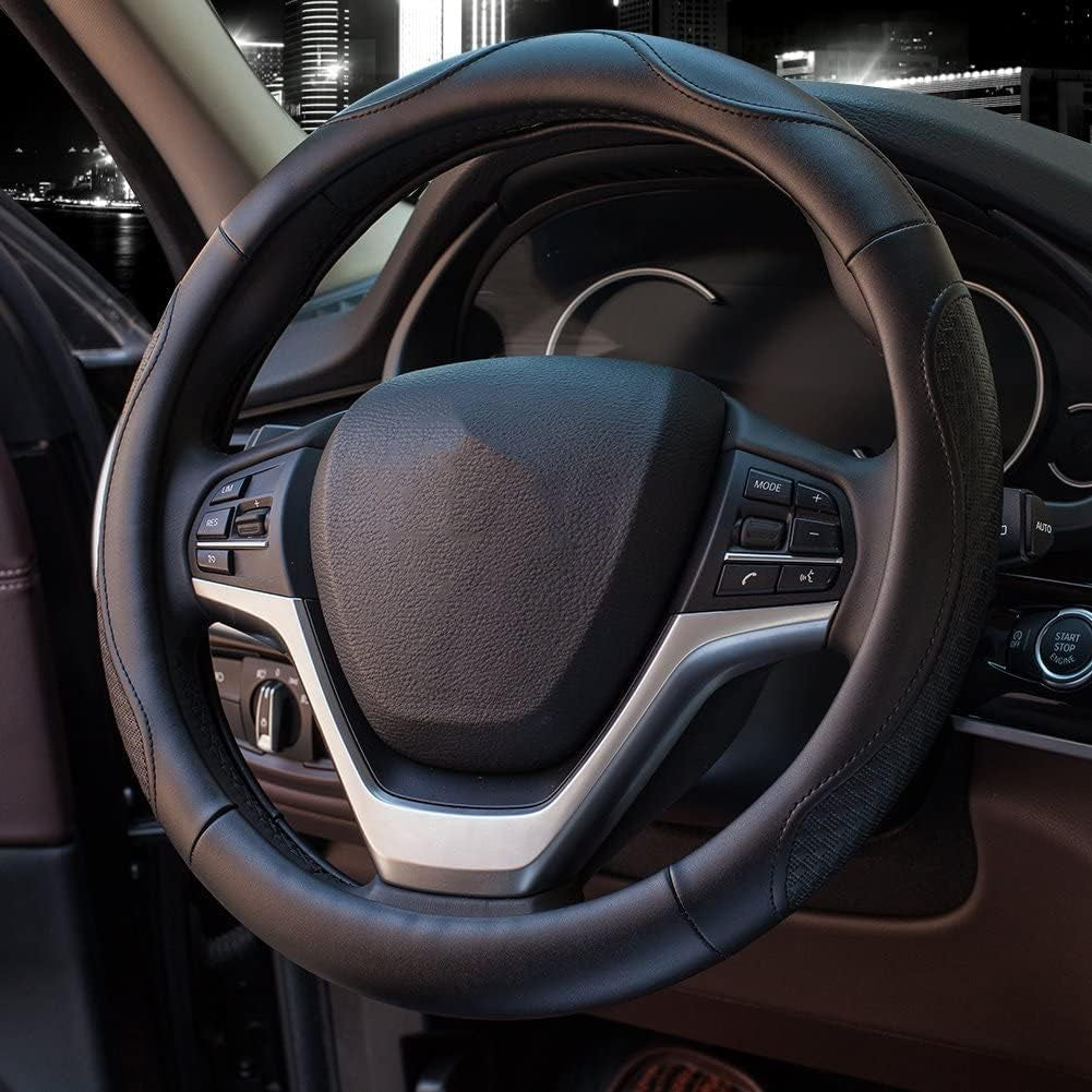 Leather Thick Steering Wheel Cover 15.75 Inch 