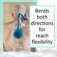 Bendable Long Handled Silicone Body Brush & Hair Scrubber (1 Pack)