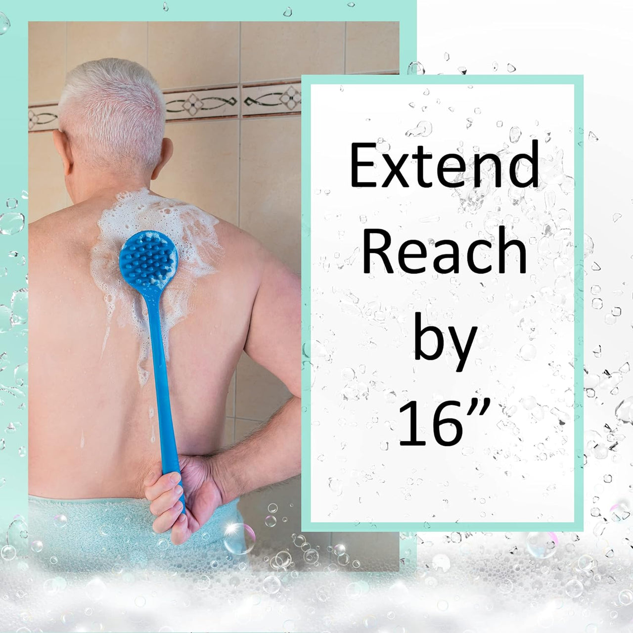 Bendable Long Handled Silicone Body Brush & Hair Scrubber (1 Pack)