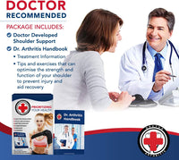 Doctor Developed Shoulder Brace for Pain Relief & Recovery - Left Right Shoulder Brace - for Women Men, with Handbook (Black)