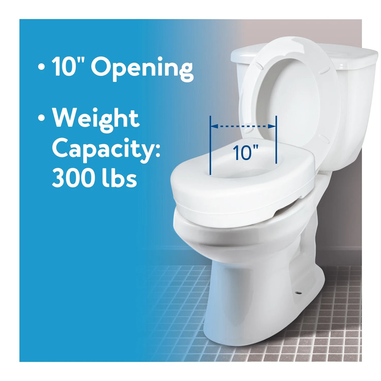Raised Toilet Seat with 5 inch Height, Slip-Resistant & Removable