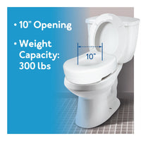 Raised Toilet Seat with 5 inch Height, Slip-Resistant & Removable