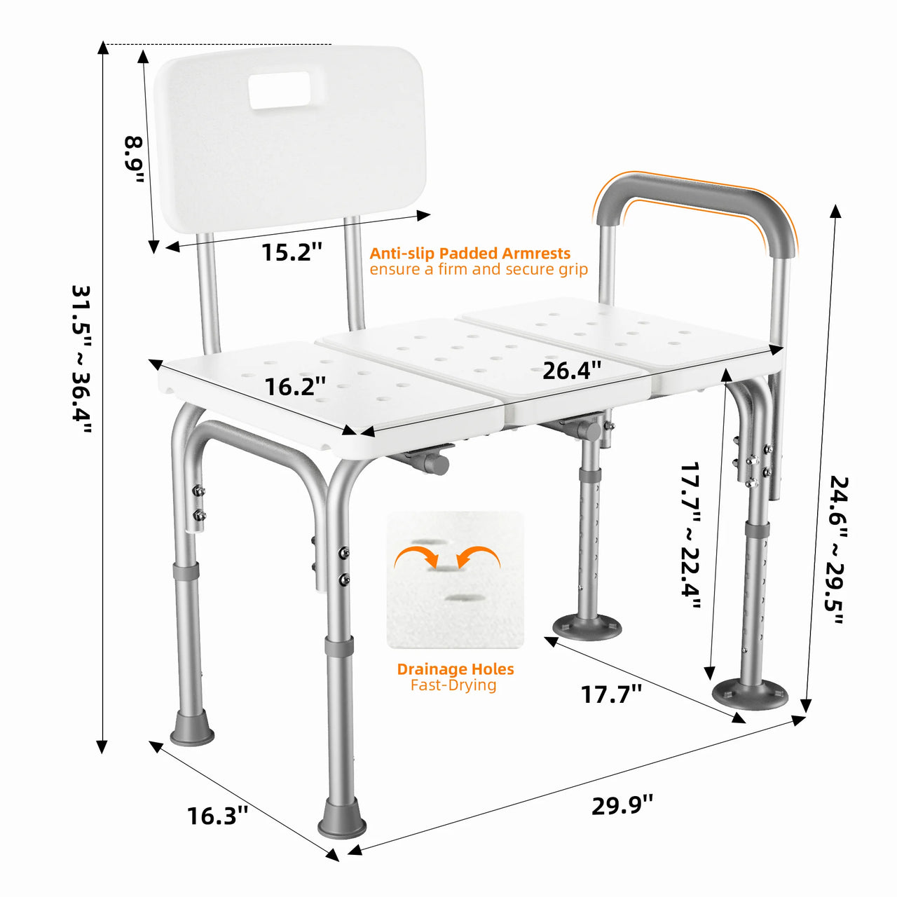 Transfer Bench for Bathtub and Shower