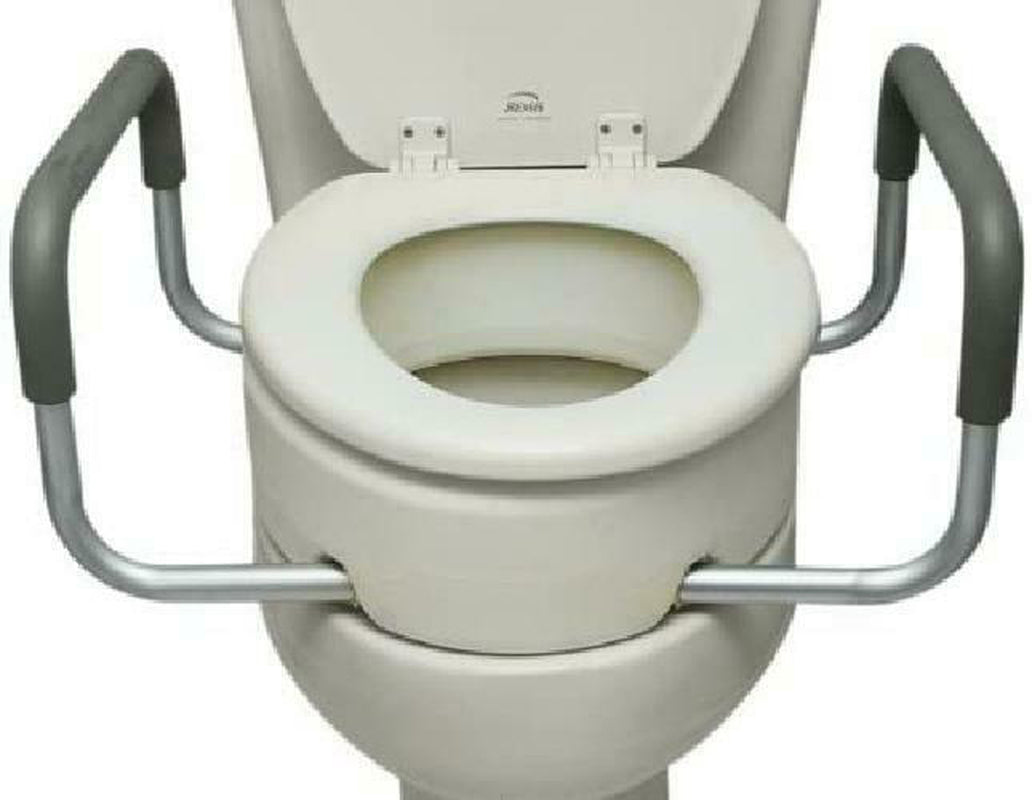 Raised Toilet Seat with Arms, Elongated