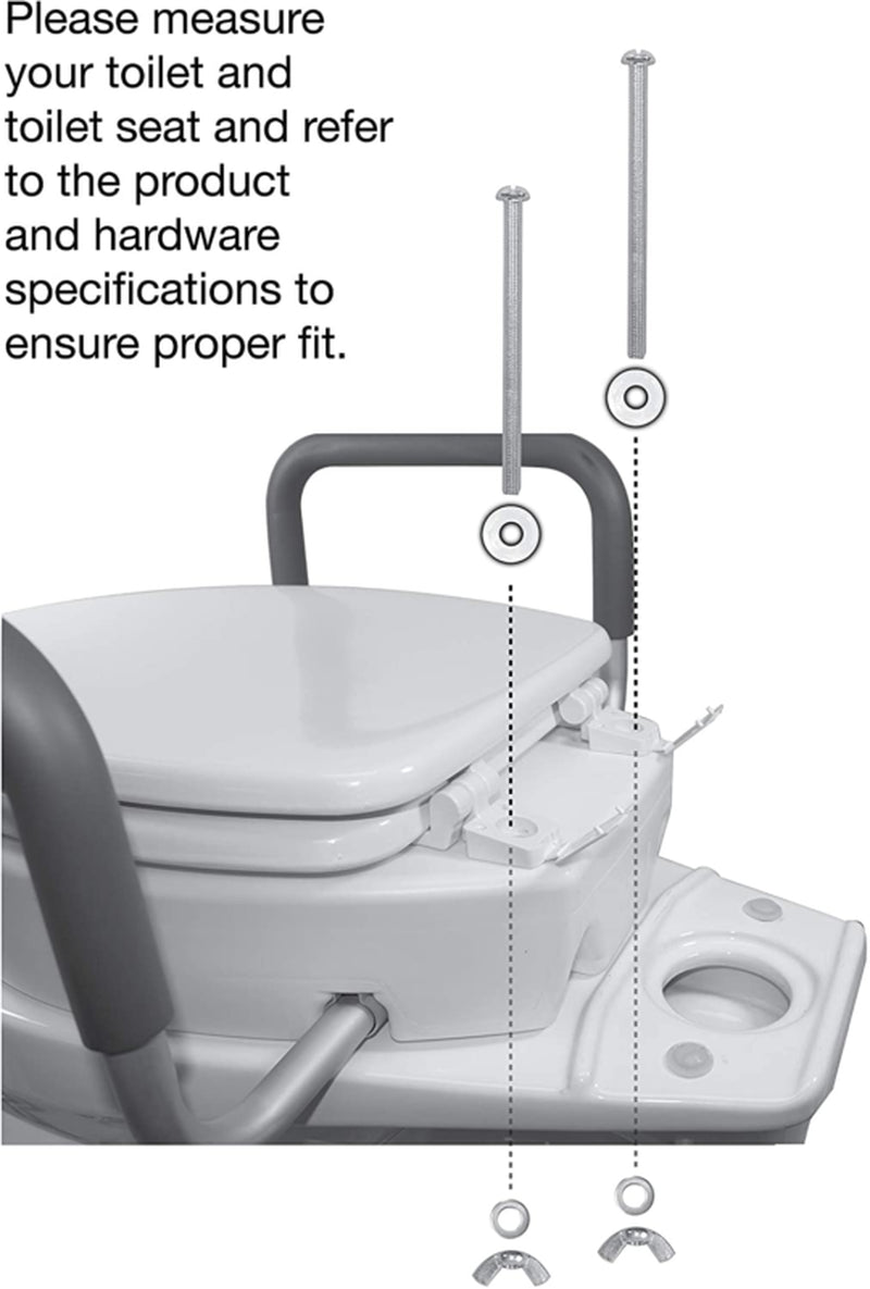 Raised Toilet Seat with Arms, Elongated