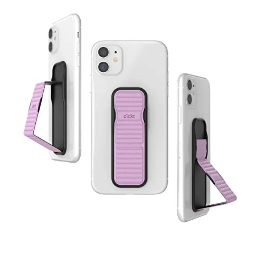 CLCKR Cell Phone Grip and Expanding Stand Universal Phone Grip Holder with Multiple Viewing Angles for Iphone 14 13 12 Samsung