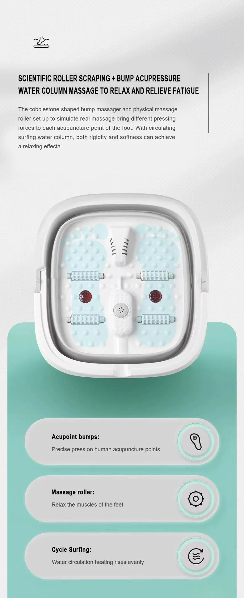 Electric Heated Foot Bath for Arthritis Relief - Portable Foldable Foot Massager