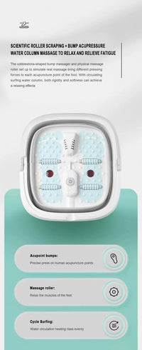 Electric Heated Foot Bath for Arthritis Relief - Portable Foldable Foot Massager