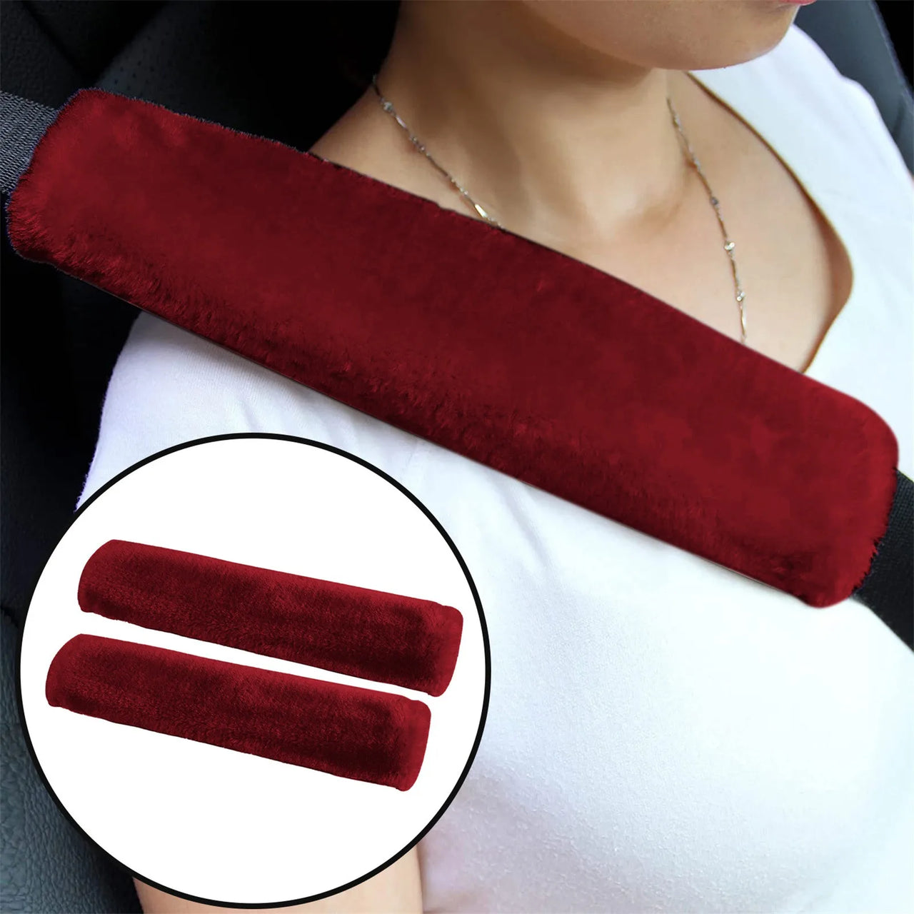 Arthritis-Friendly Car Seat Belt Shoulder Pads (2 Pack)