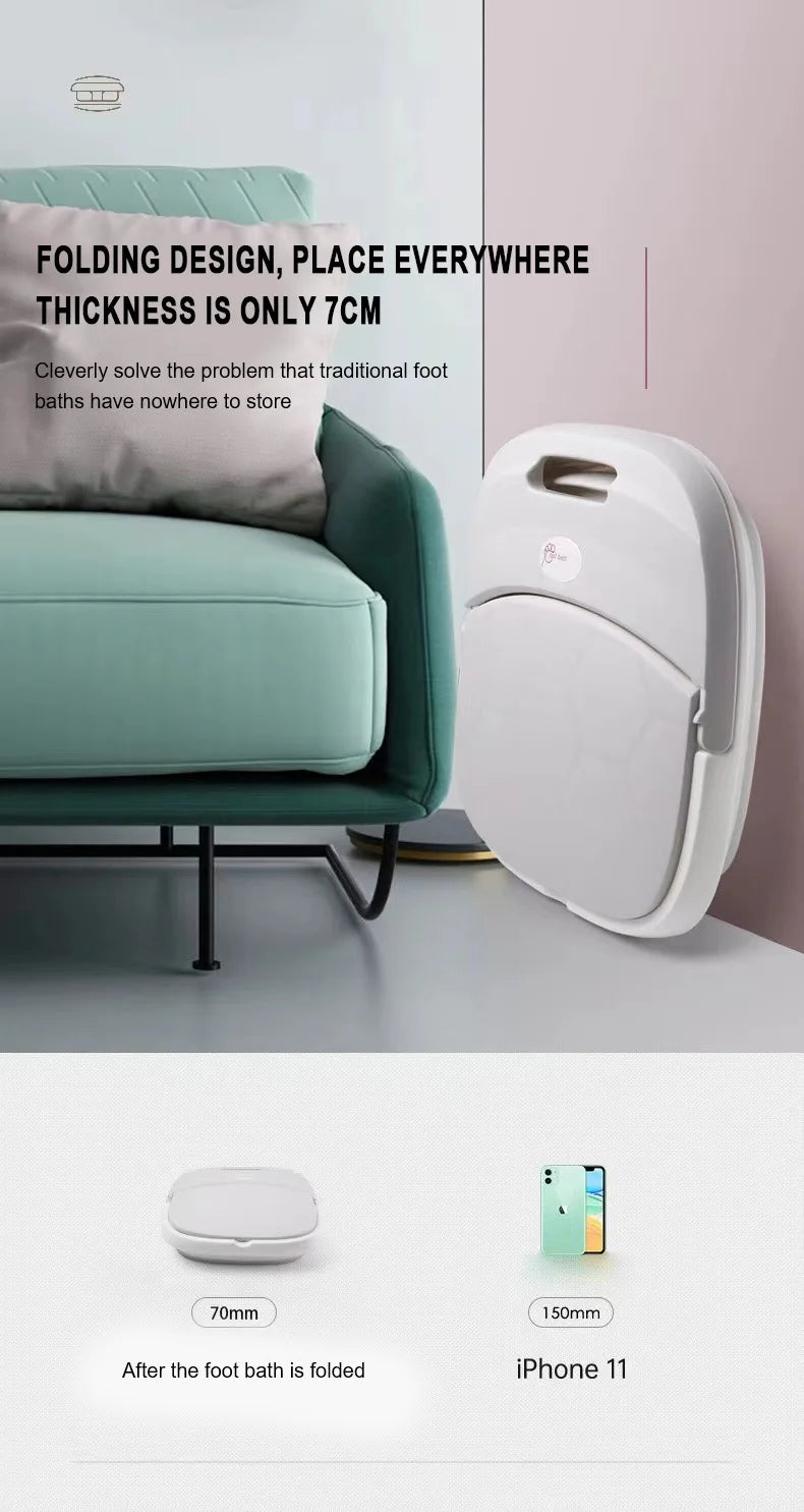 Electric Heated Foot Bath for Arthritis Relief - Portable Foldable Foot Massager