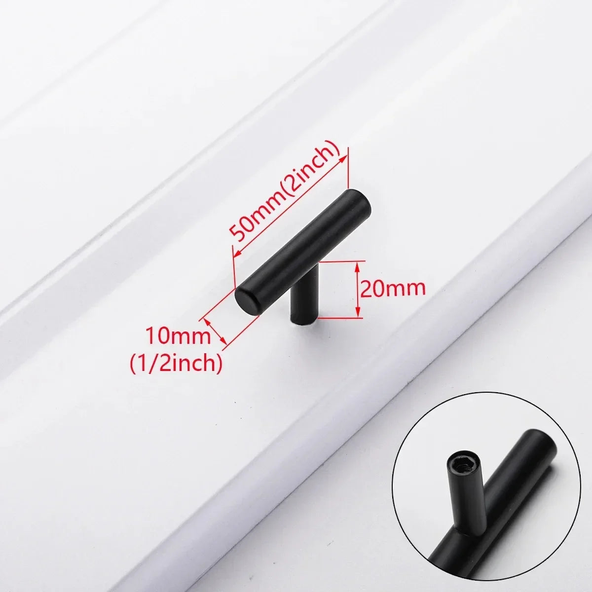 Arthritis-Friendly Stainless Steel Cabinet T-Bar Handles – Modern Kitchen & Furniture Pulls (6 Pack)