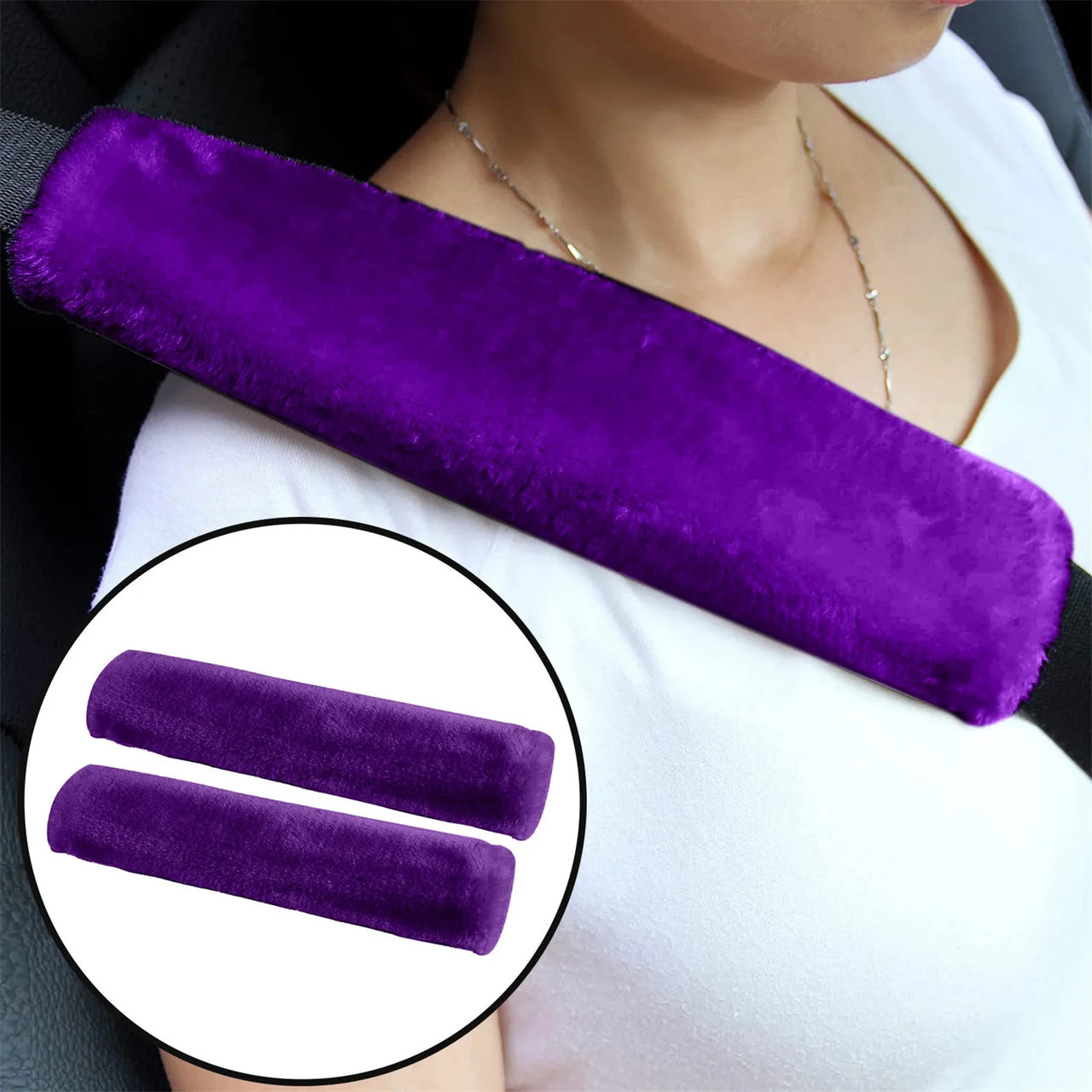 Arthritis-Friendly Car Seat Belt Shoulder Pads (2 Pack)
