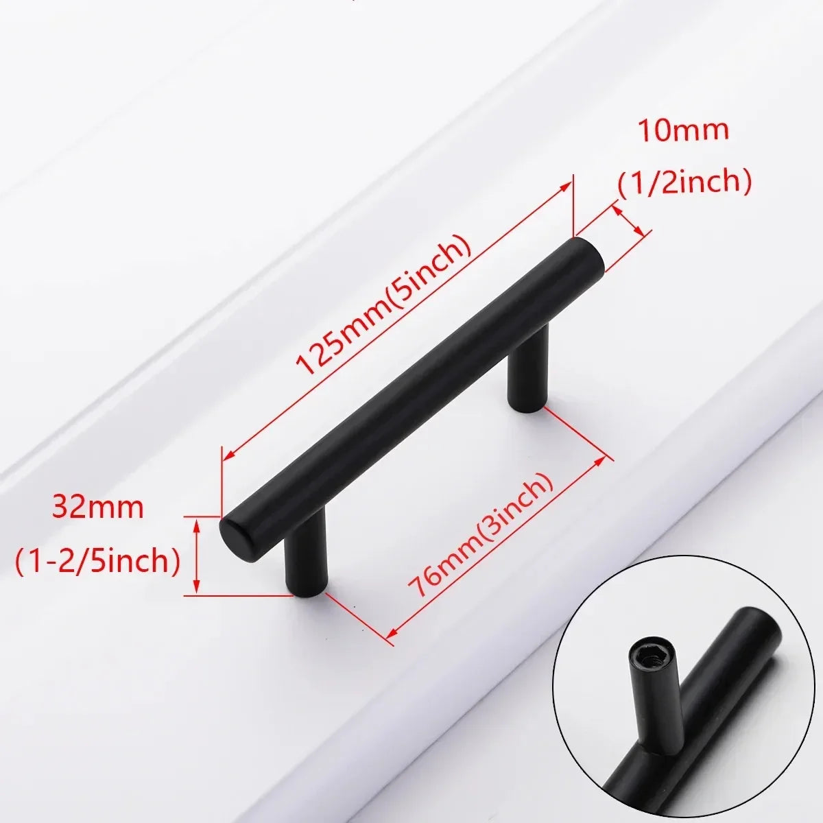 Arthritis-Friendly Stainless Steel Cabinet T-Bar Handles – Modern Kitchen & Furniture Pulls (6 Pack)