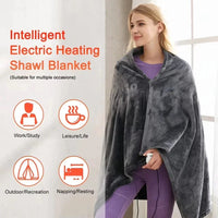 Wearable Heated Blanket Shawl for Arthritis Relief - USB-Powered Coral Velvet Throw