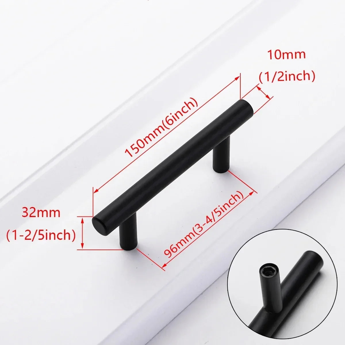 Arthritis-Friendly Stainless Steel Cabinet T-Bar Handles – Modern Kitchen & Furniture Pulls (6 Pack)
