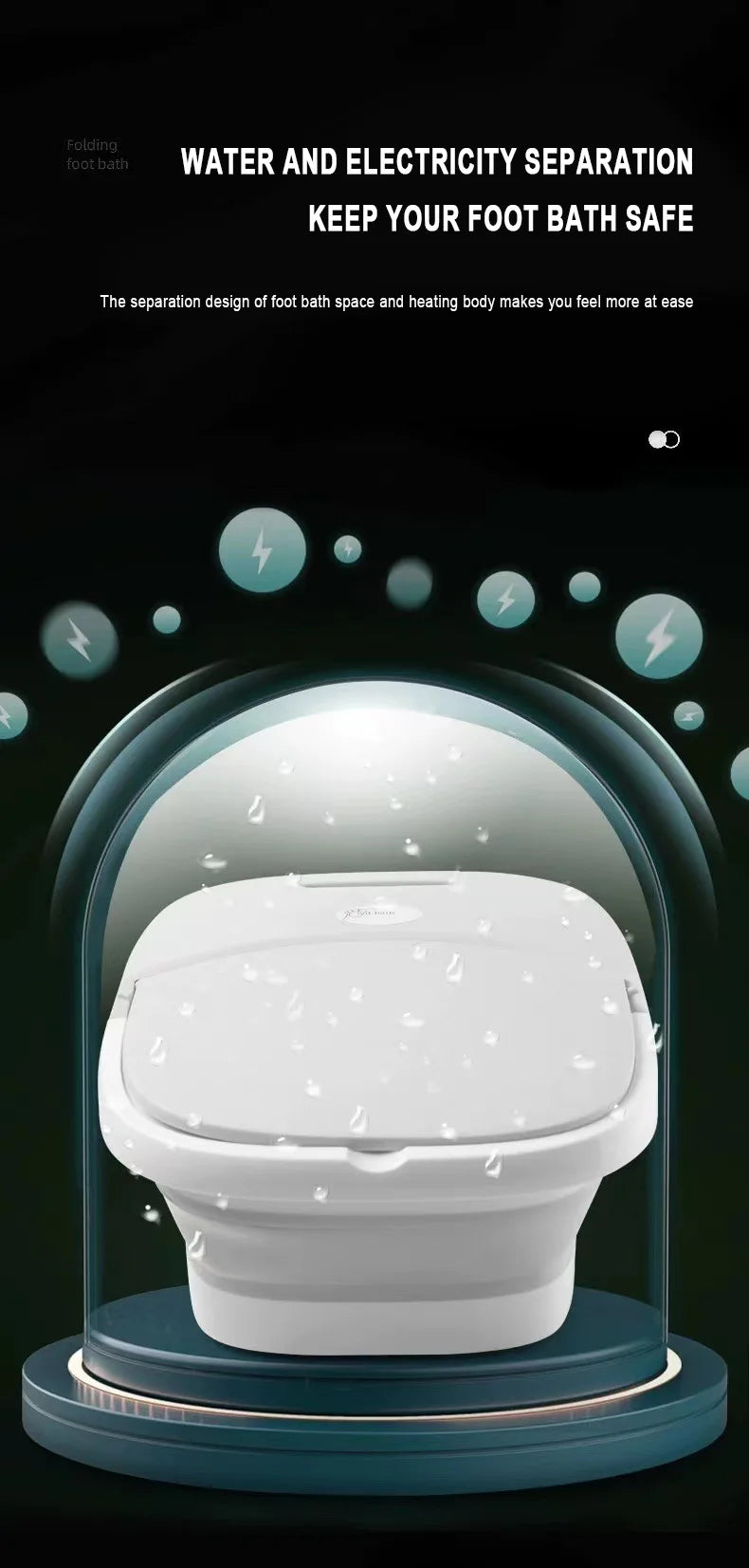 Electric Heated Foot Bath for Arthritis Relief - Portable Foldable Foot Massager