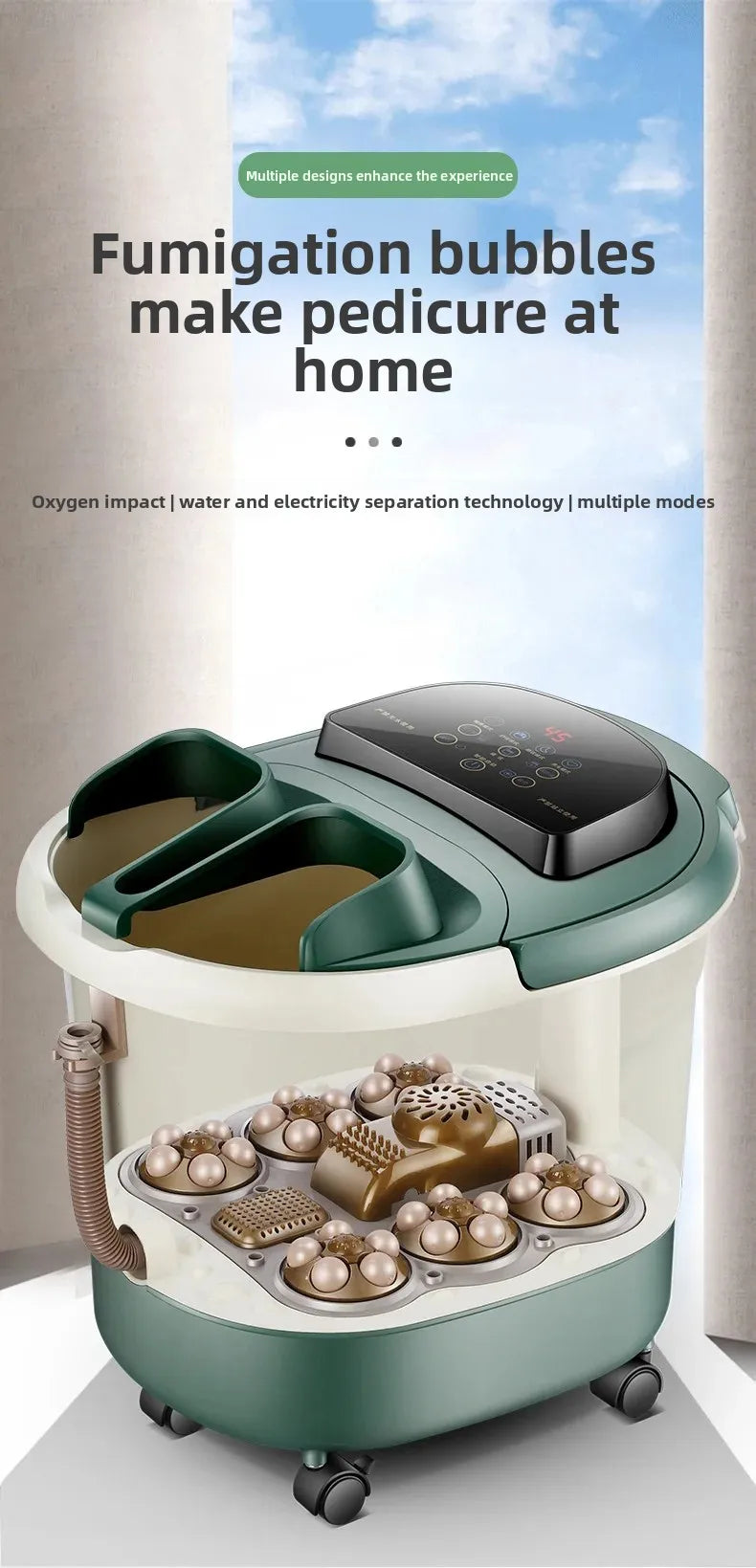 Deep Heating Foot Bath Tub With Massager