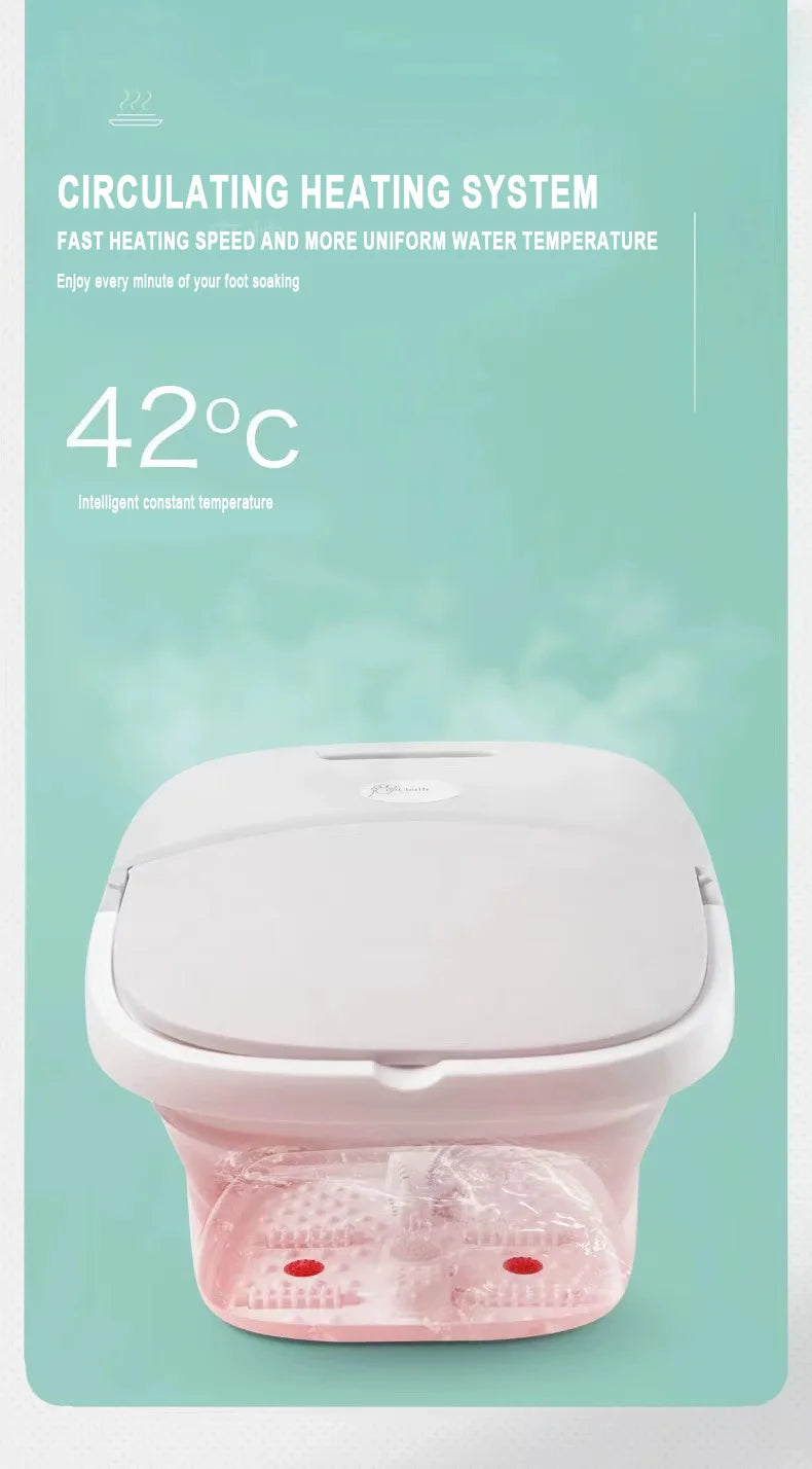 Electric Heated Foot Bath for Arthritis Relief - Portable Foldable Foot Massager