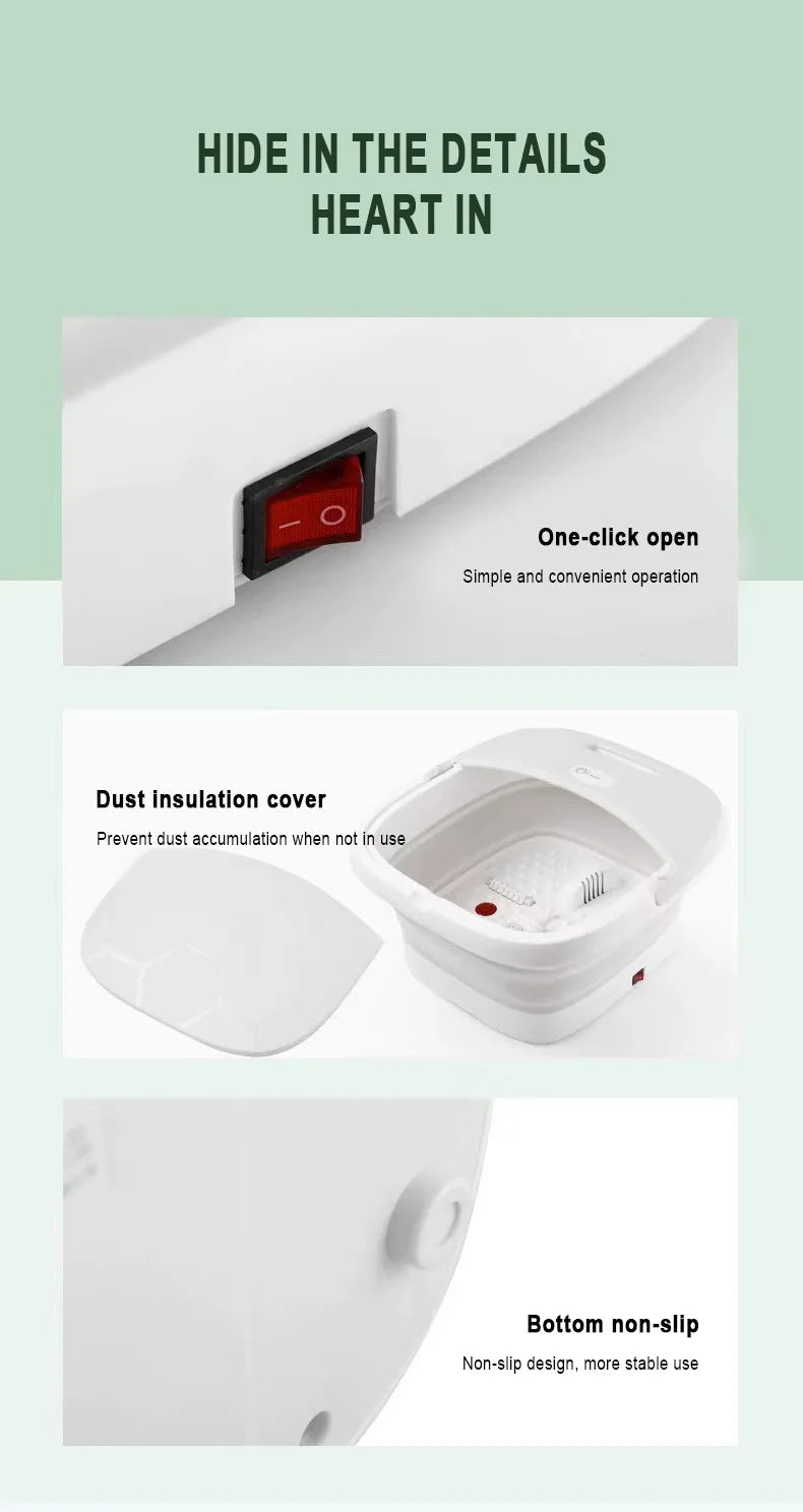 Electric Heated Foot Bath for Arthritis Relief - Portable Foldable Foot Massager