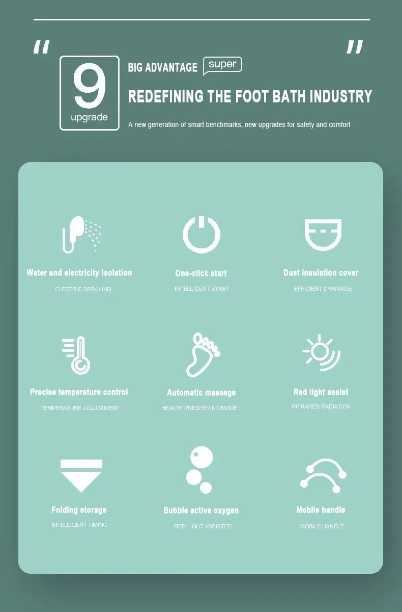 Electric Heated Foot Bath for Arthritis Relief - Portable Foldable Foot Massager