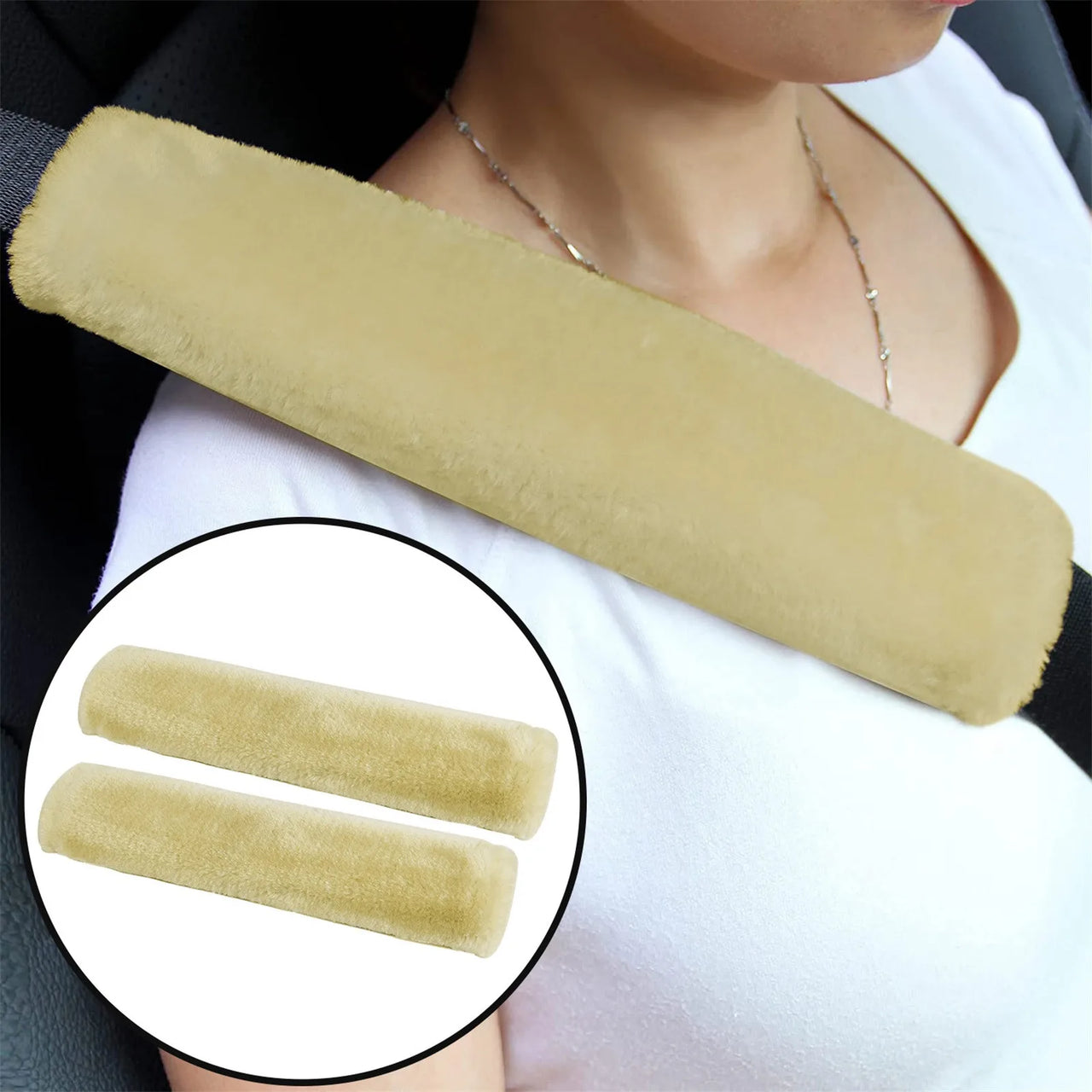 Arthritis-Friendly Car Seat Belt Shoulder Pads (2 Pack)