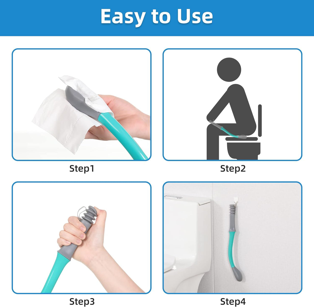 Toilet Aid Set for Wiping & Cleaning 