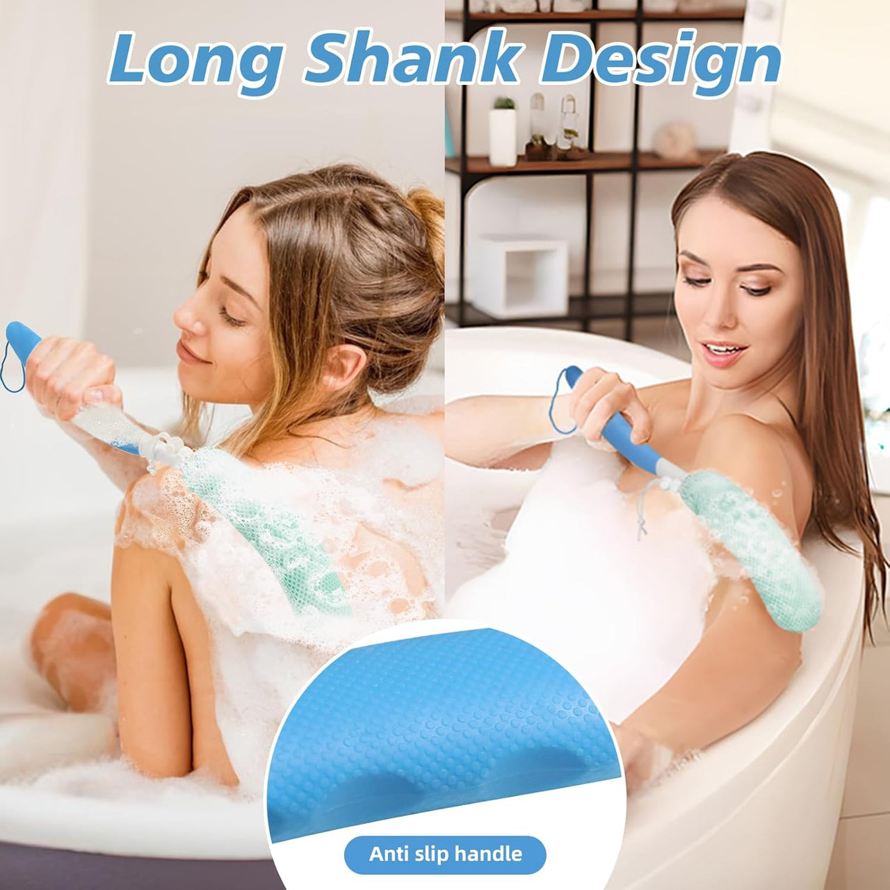 15 Inch Back Bath Brush with Sponge