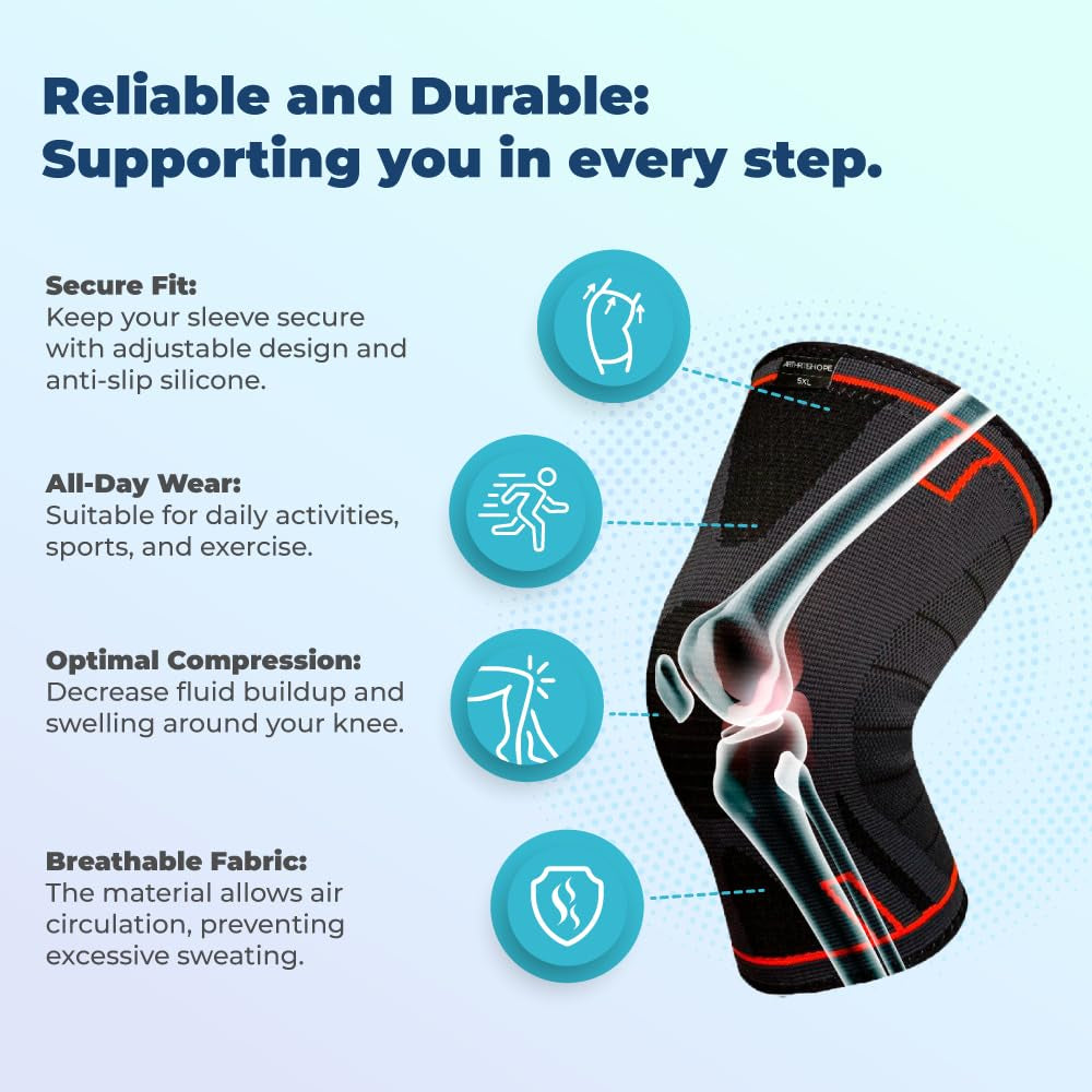 Knee Compression Sleeve Arthritis Pain Relief