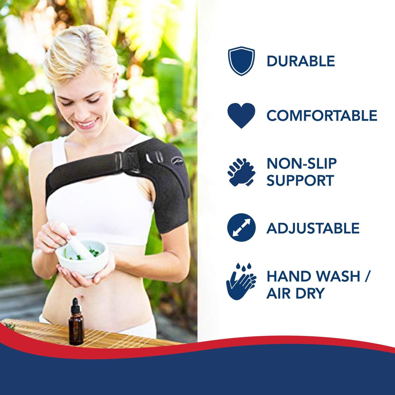 Doctor Developed Shoulder Brace for Pain Relief & Recovery - Left Right Shoulder Brace - for Women Men, with Handbook (Black)