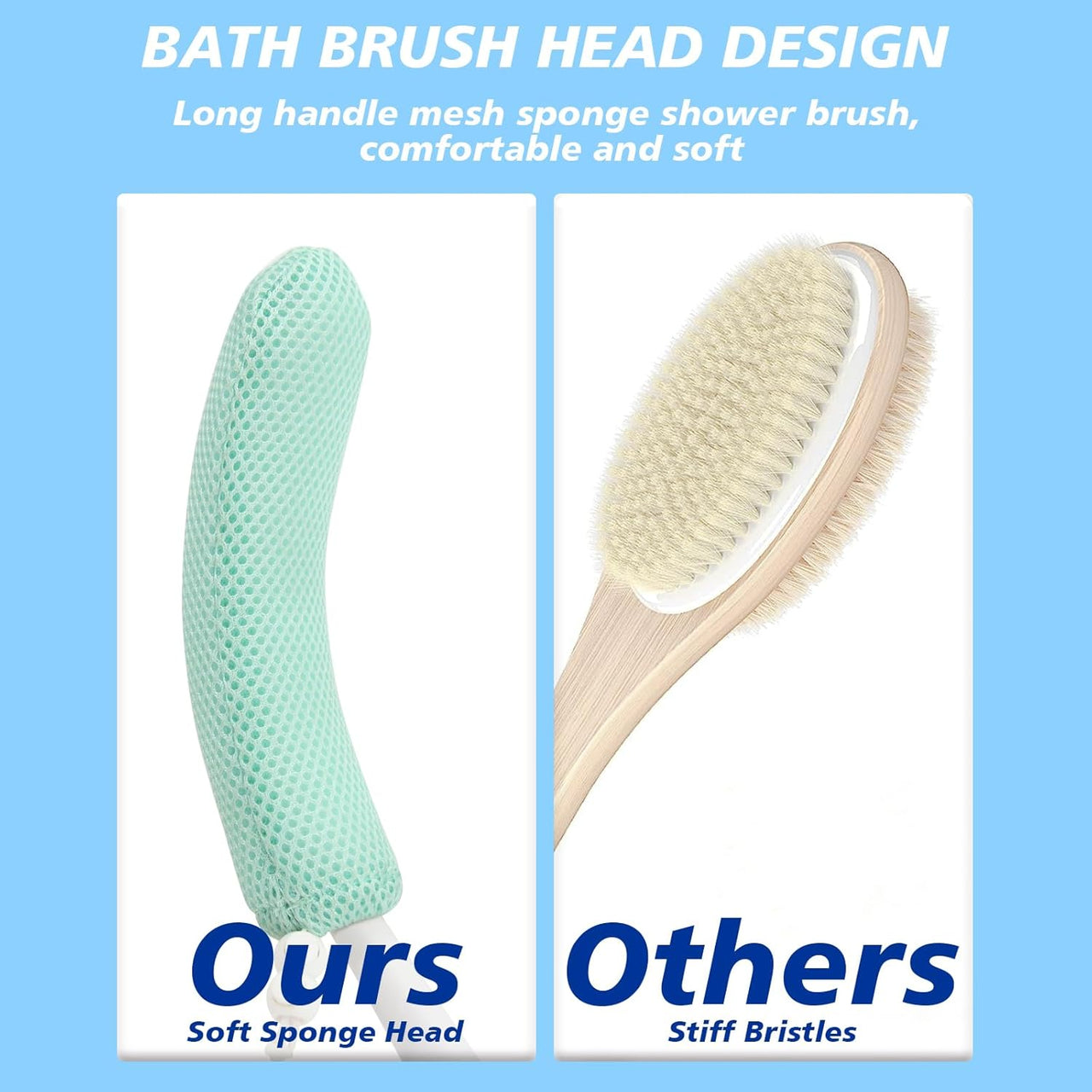 15 Inch Back Bath Brush with Sponge